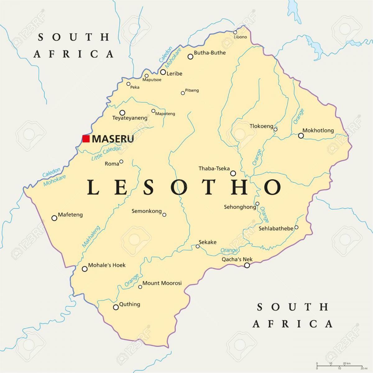 mapa maseru Lesotom