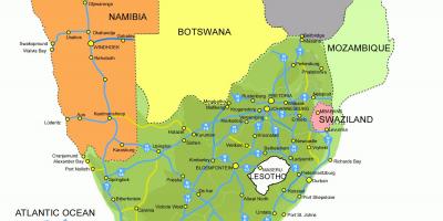 Mapa Lesotom i južnoj africi